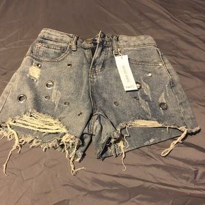 High rise Jean shorts